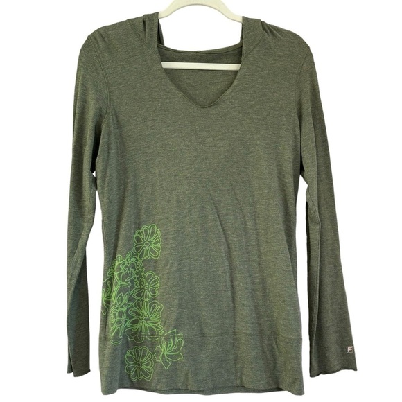 Fila Green Hooded Lightweight Soy Blend Floral Jacket Women’s S Activewear - Picture 7 of 12
